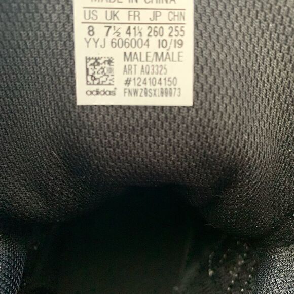 Adidas Men's HVC 2 AQ3325 Black White Running Shoes Sneakers Size 8 - Picture 7 of 8